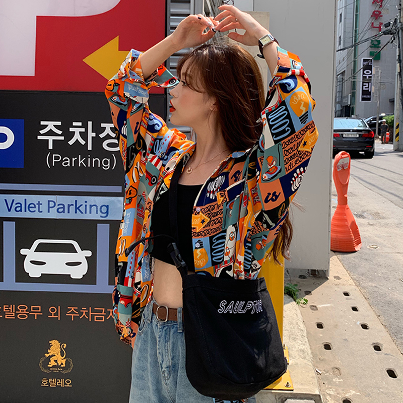 Áo sơ mi voan form rộng phong cách vintage trẻ trung cho nữ