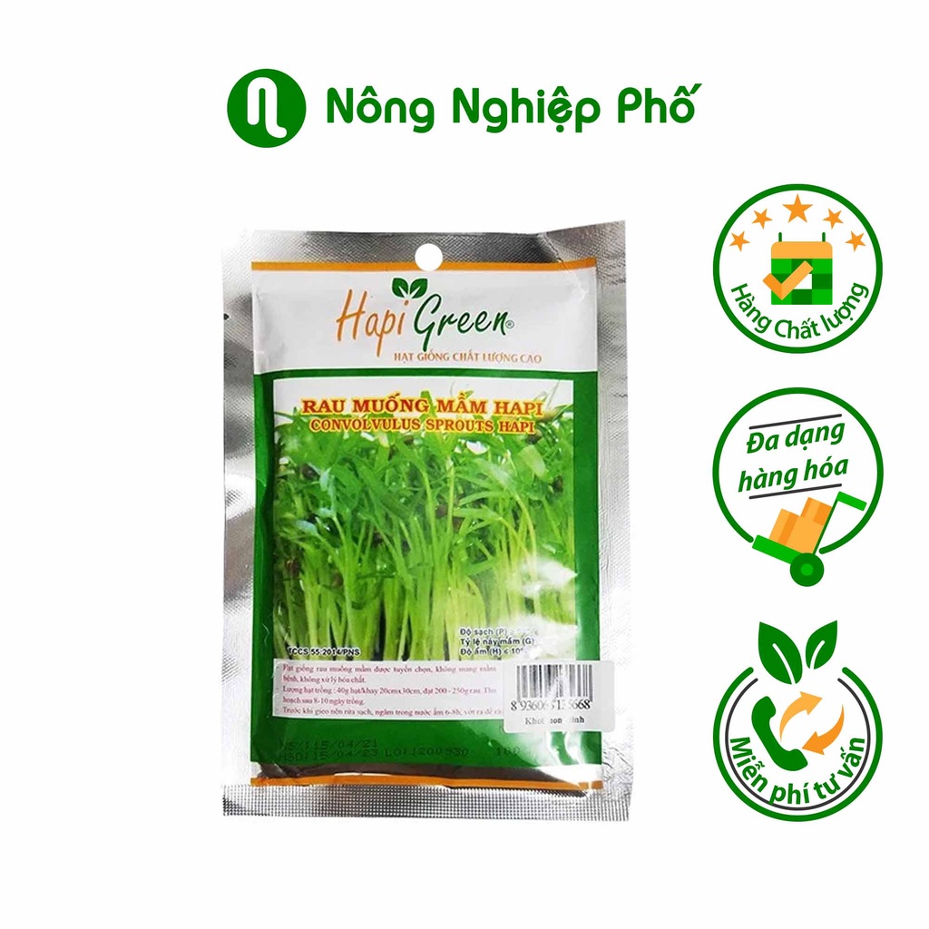 Hạt giống mầm rau muống Hapi Phú Nông - Gói 100 gram
