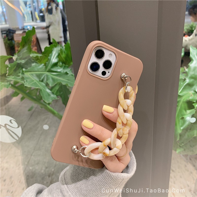 Samsung S8 S8PLUS S9 S9PLUS S10 S10PLUS S7edge S21Ultra S21+ A12 A42 5G A6 A8 2018 A6Plus A6+ Brown marble Bracelet mobile phone case Personalized creative mobile phone protective cover Japanese and Korean style silicone mobile phone anti falling shell