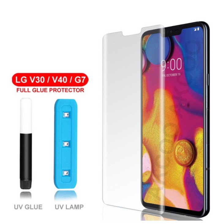 Kính cường lực Full keo UV cho LG V30/ V40 - Full keo nước