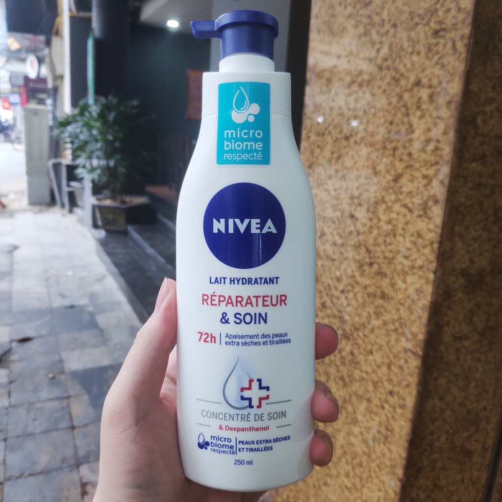 NIVEA Lait Hydratant Reparateur & Soin 72h - Sữa Dưỡng Thể Phục Hồi Da Khô Và Cấp Ẩm 72h 250ml