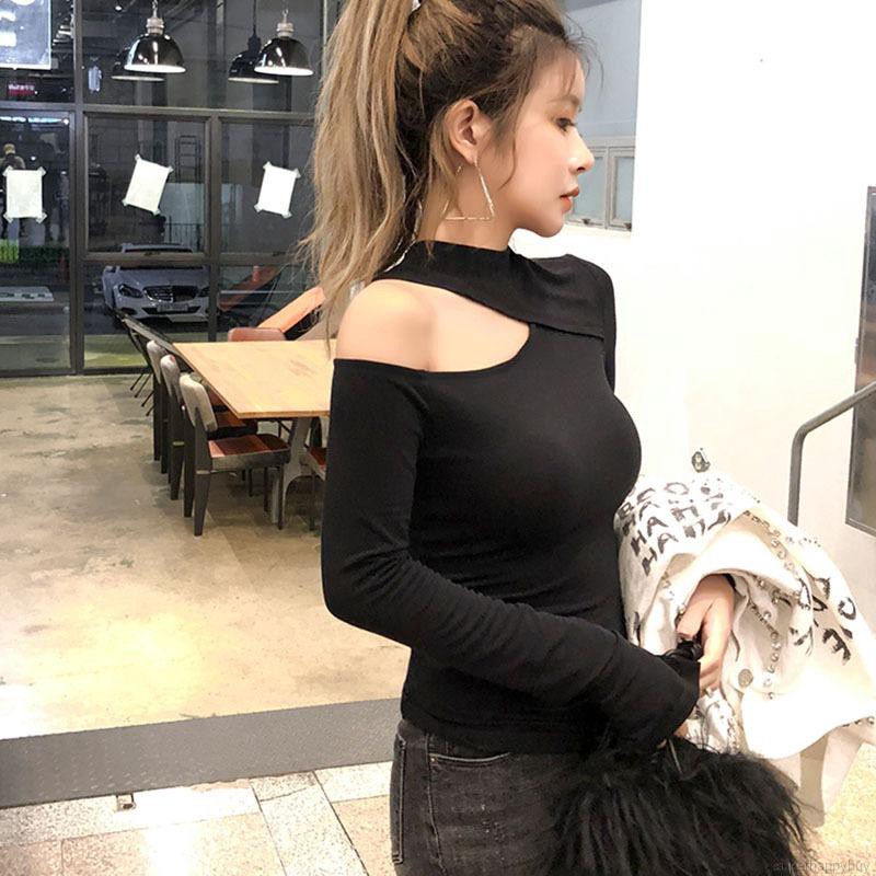 Áo thun tay dài hở vai quyến rũ cho nữ