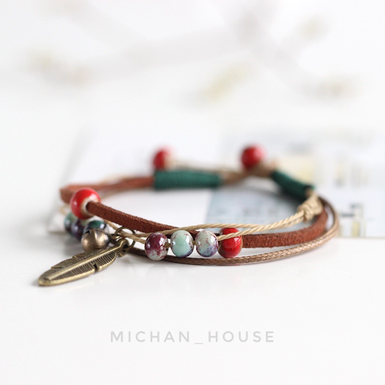 Vòng tay boho chuỗi hạt, vintage cho các bạn nữ