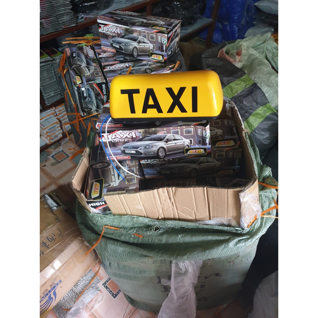 Mào taxi vàng - có đèn - đế nam châm loại 35 Cm - Bình An Auto