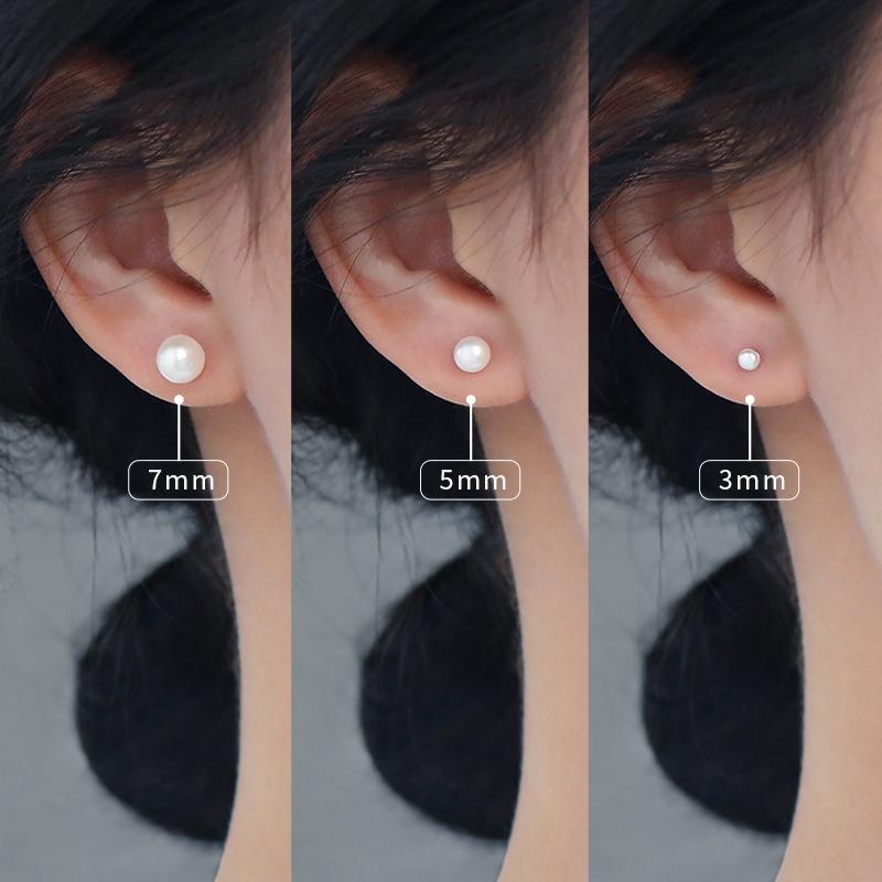 『Mango』1 đôi Bông Tai S925 Đính Ngọc Trai 8mm Phong Cách Hàn Quốc Thời Trang Cho Nữ A219