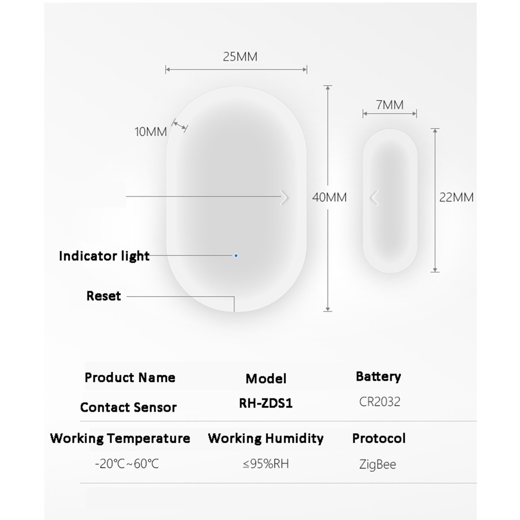 Cảm biến Mở cửa Zigbee Tuya Go / Smart Life - Có hỗ trợ Googhe Home, Alexa, IFTTT