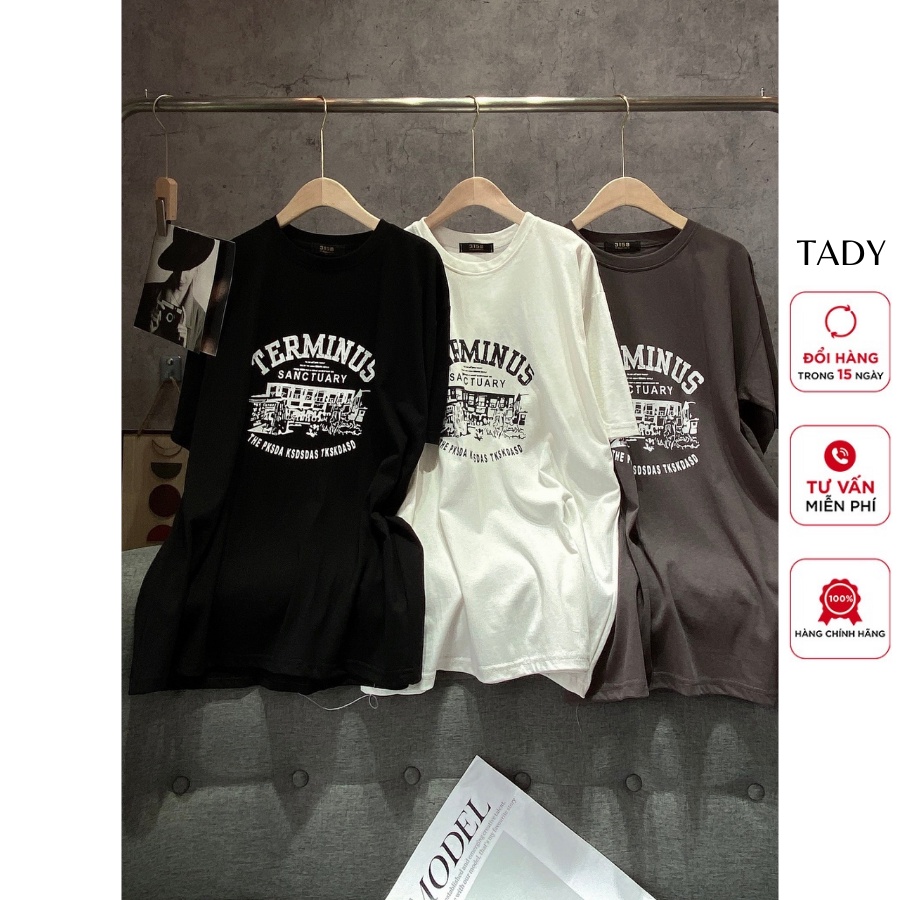 Áo Thun Cotton Khô Quảng Châu Form Rộng TERMINUS - Phông 3158 Khô Nam Nữ Cotton Oversize