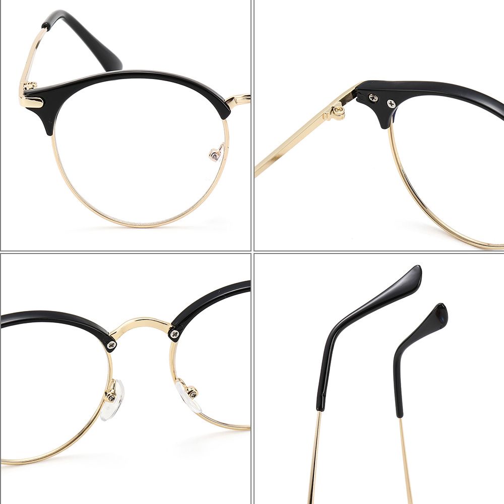 Mắt kính gọng tròn hd chống bức xạ phong cách vintage thời trang cho nam nữ