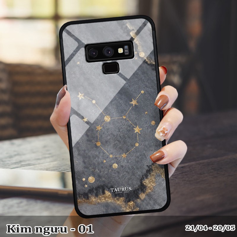 Ốp kính samsung Note 9 in cung hoàng đạo