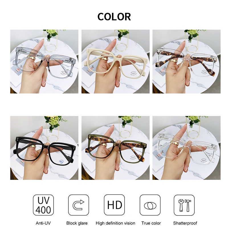Mắt kính JIUERBA gọng vuông chống tia UV thời trang dành cho nam nữ