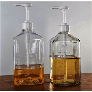 BÌNH THỦY TINH BƠM SIRO 1100ML CÓ PUMP NHỰA 10-15ML/LẦN NHẤN