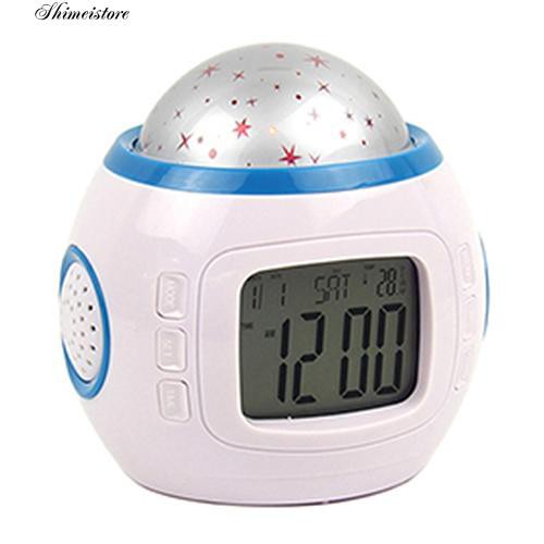 Đồng hồ báo thức hình ngôi sao có gắn đèn LED dùng trang trí phòng ngủ cho trẻ