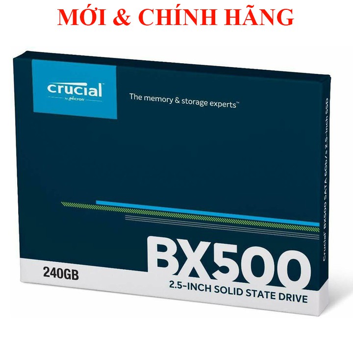 [Mã 255ELSALE giảm 7% đơn 300K] Ổ cứng SSD 240GB Crucial(USA) BX500 3D NAND R540MB/s W500MB/s