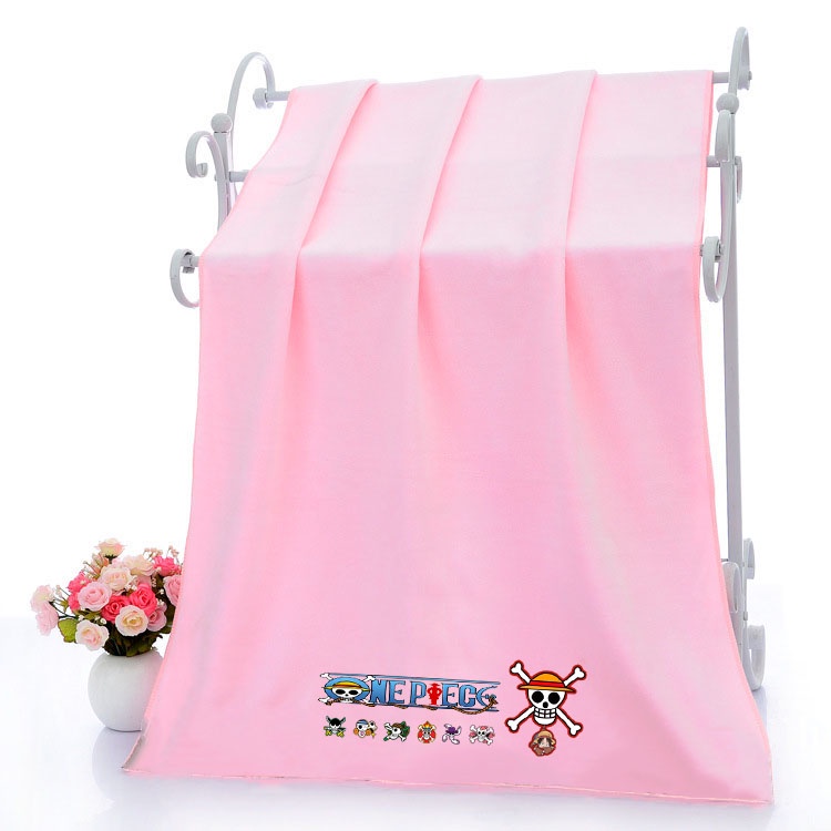 Khăn Lau Mặt Vải Sợi Nhỏ Mềm Mại Thấm Hút Nước Tốt In Hoạt Hình one piece Dễ Thương