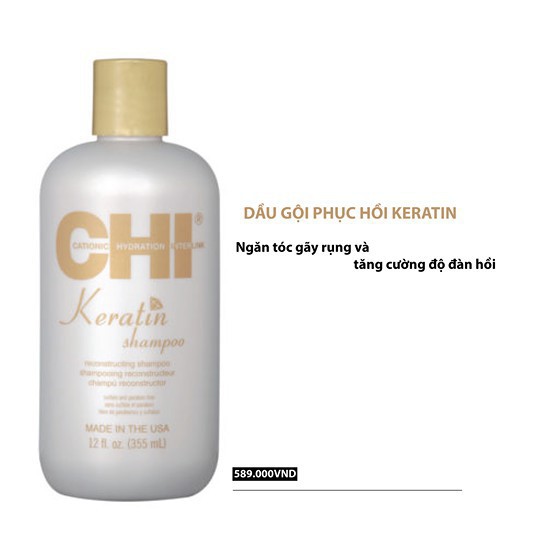 #chi_usa_chính_hãng Dầu gội xả phục hồi CHI Keratin Shampoo & Conditioner 355mlx2