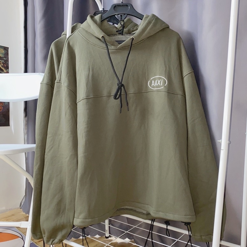 [sẵn] Áo Hoodie Dáng Rộng Xanh Rêu AAXI [nam nữ mặc ] | BigBuy360 - bigbuy360.vn