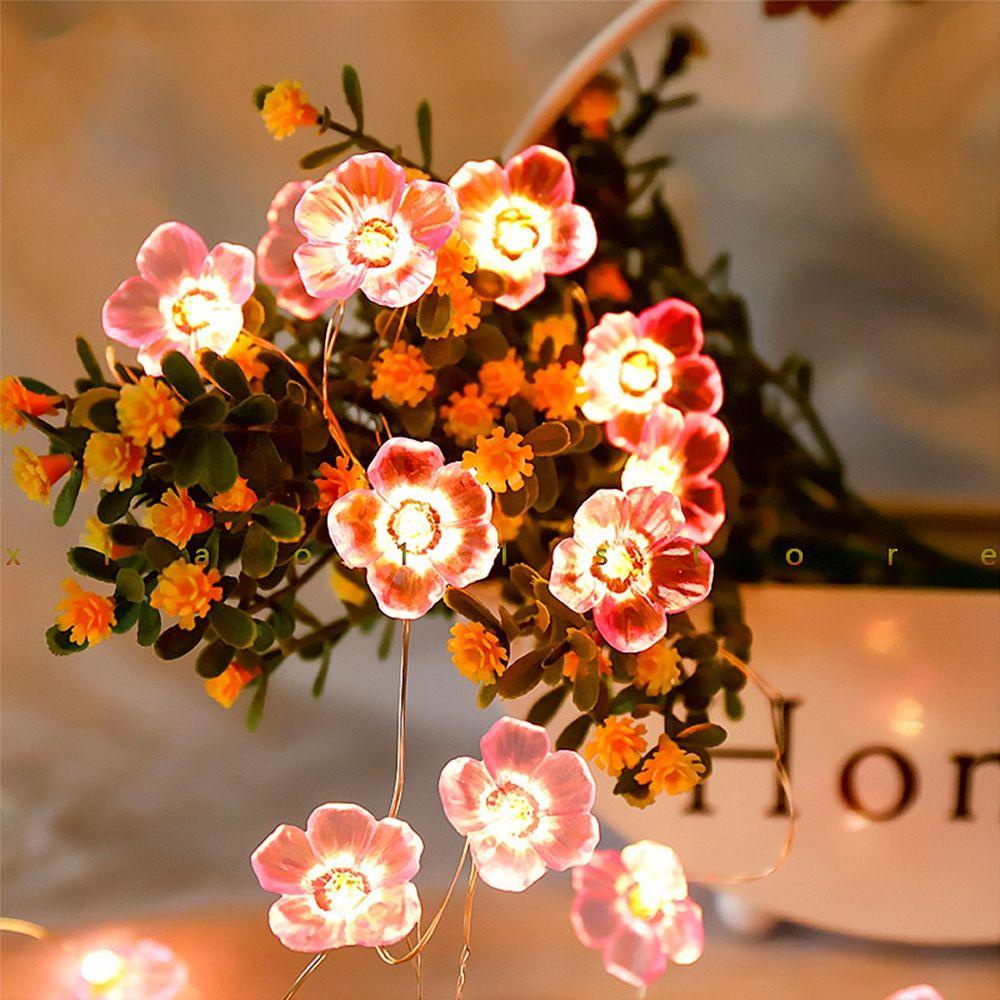 Dây Đèn LED 20 Bóng Hình Hoa Chống Nước Trang Trí Giáng Sinh