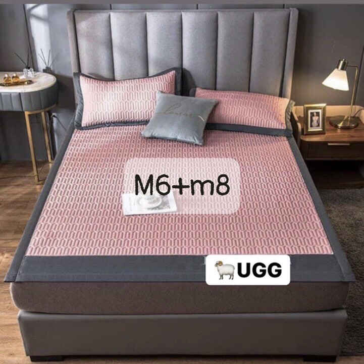 Chiếu điều hòa cao su non UGG, chiếu cao su non latex mềm mịn tặng kèm 2 vỏ gối