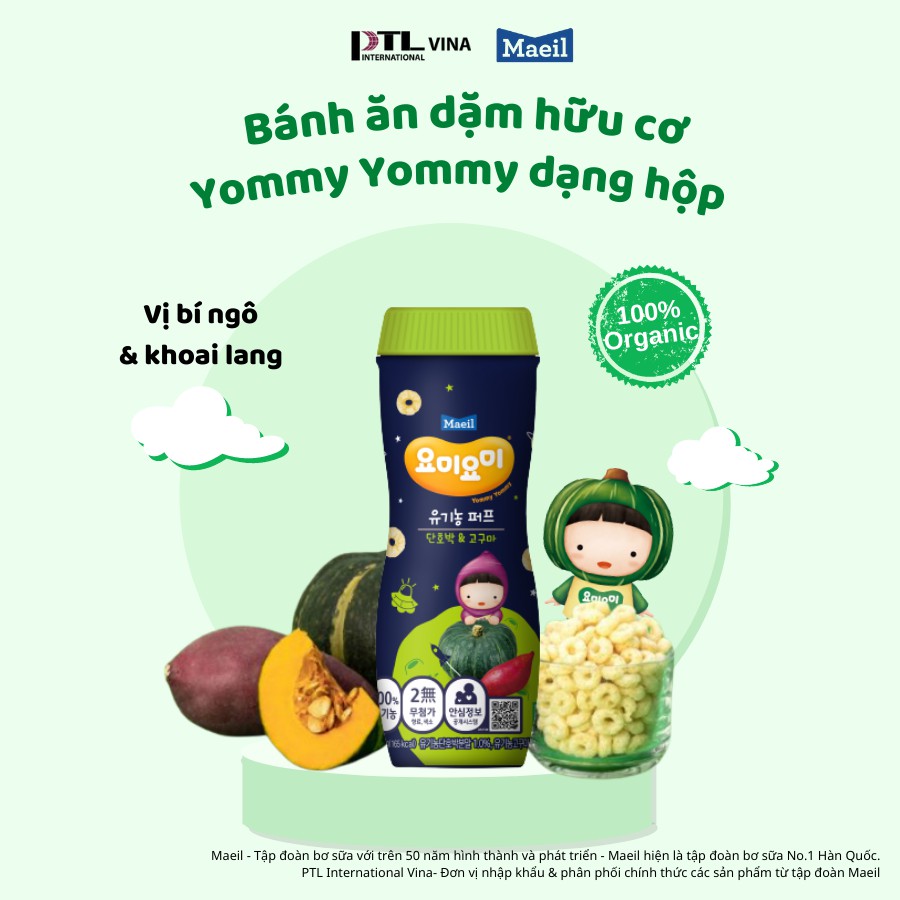 Bánh gạo ăn dặm hữu cơ dạng hộp Yummy Yummy đủ vị