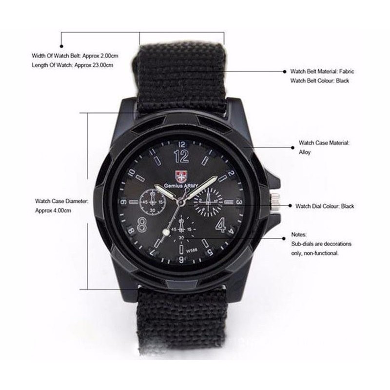 Đồng hồ unisex Army lính dây dù siêu bền