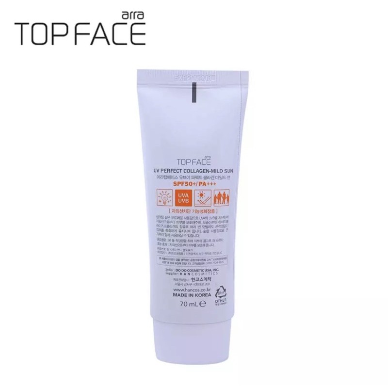 Kem chống nắng Collagen Arra Top Face UV Perfect Covering Mild Sun
