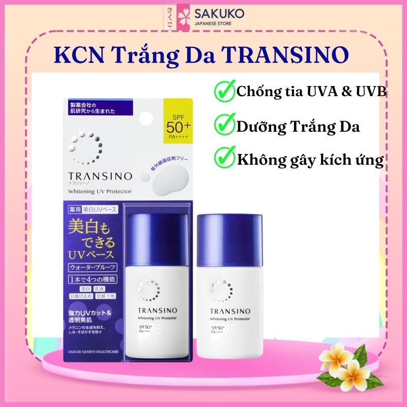 Kem Chống Nắng Dưỡng Trắng Da Transino Whitening UV SPF50+ 30ml - SAKUKO