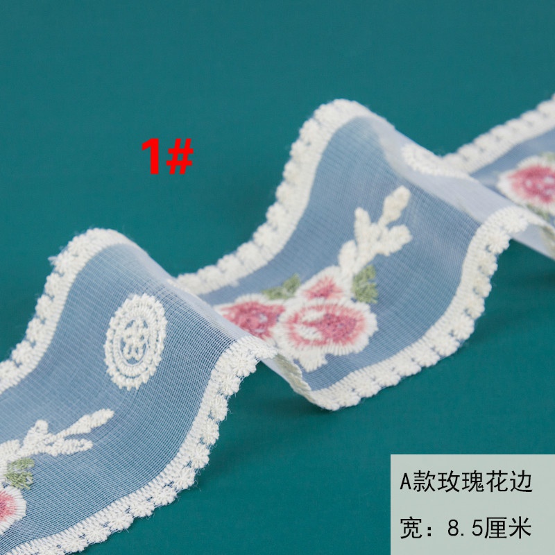 Dây Ruy Băng Thêu Hoa Hồng Dài 2m Dùng Trang Trí Diy