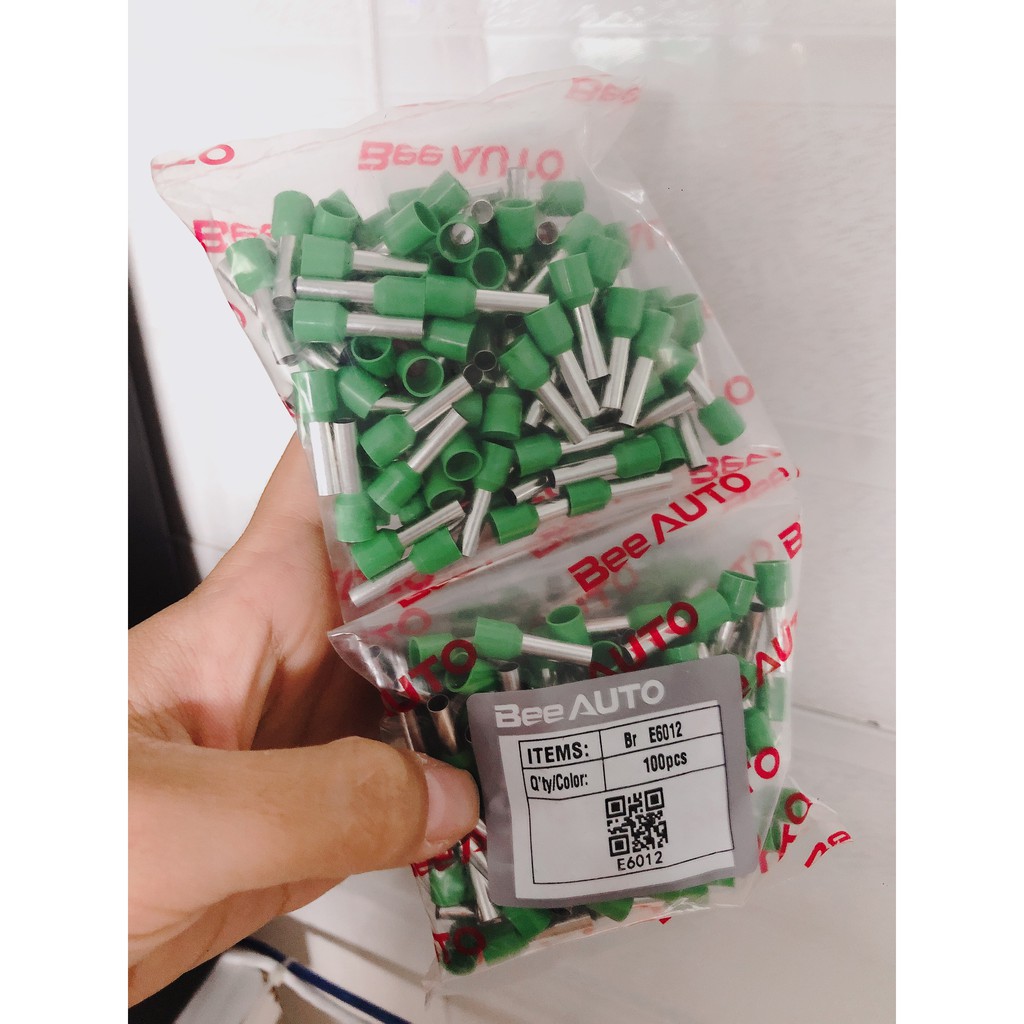 Bộ 100 đầu Cos Pin rỗng E6012 Green