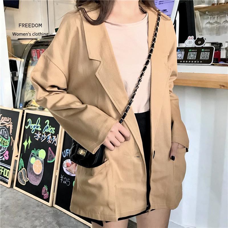FREEDOM  Áo khoác rộng màu trơn thời trang | BigBuy360 - bigbuy360.vn