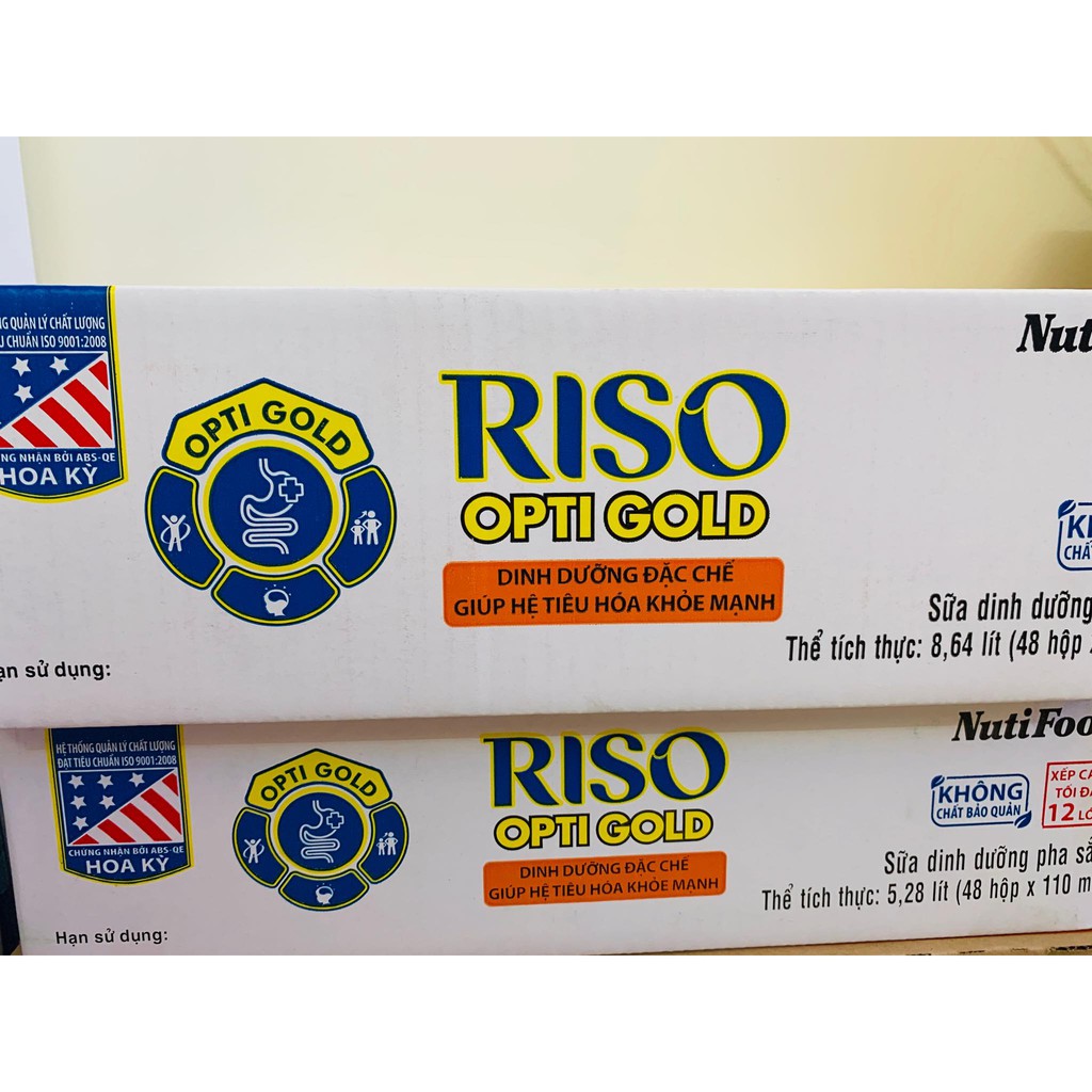 Thùng Sữa Riso Opti Gold 48x180ml