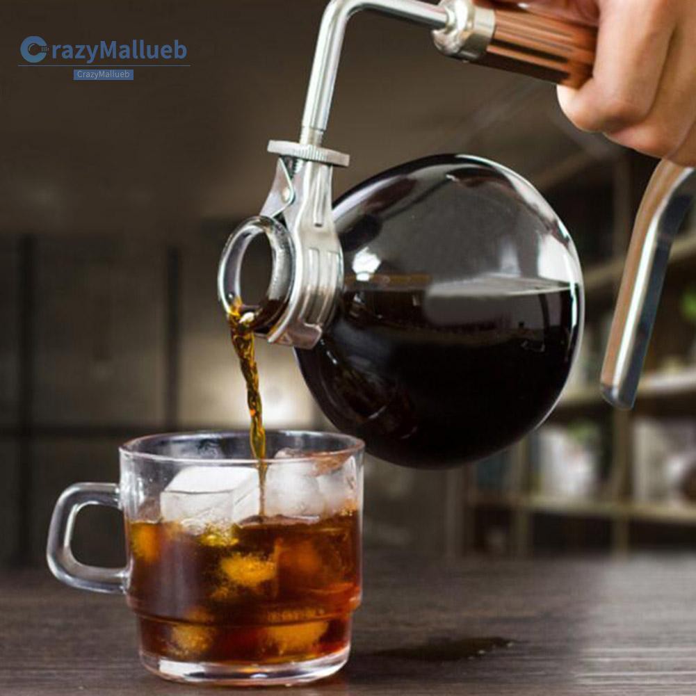 Crazymallueb❤Hand Siphon Coffee Maker Pot Heat-resistant Glass Coffee Machine Filter Kitchen Supplies❤Kitchen