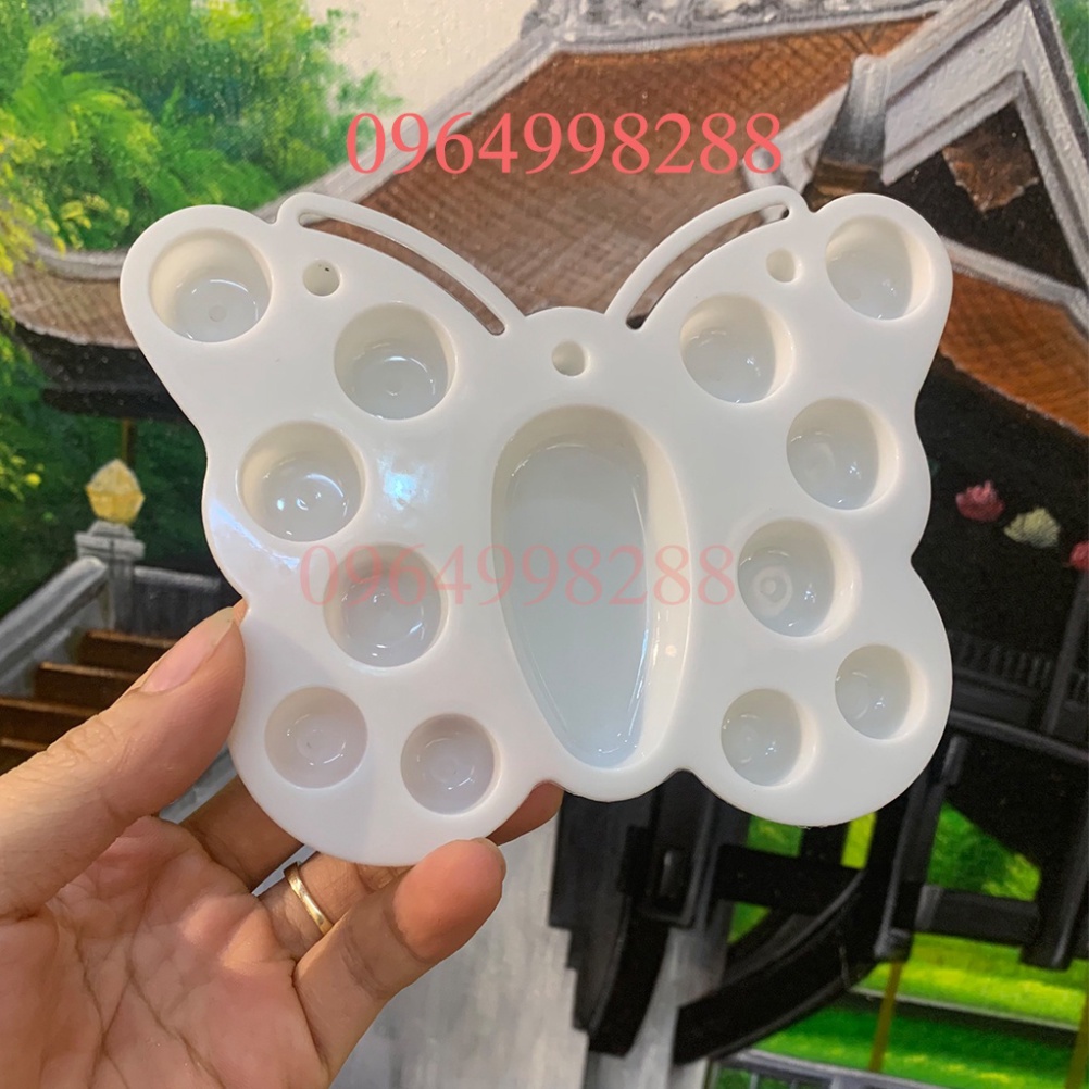 🔥khay pha màu nước hình bướm 13 ô🔥palet pha màu acrylic🔥 sơn dầu, màu bột, màu nước, tiện lợi. sạch sẽ🔥