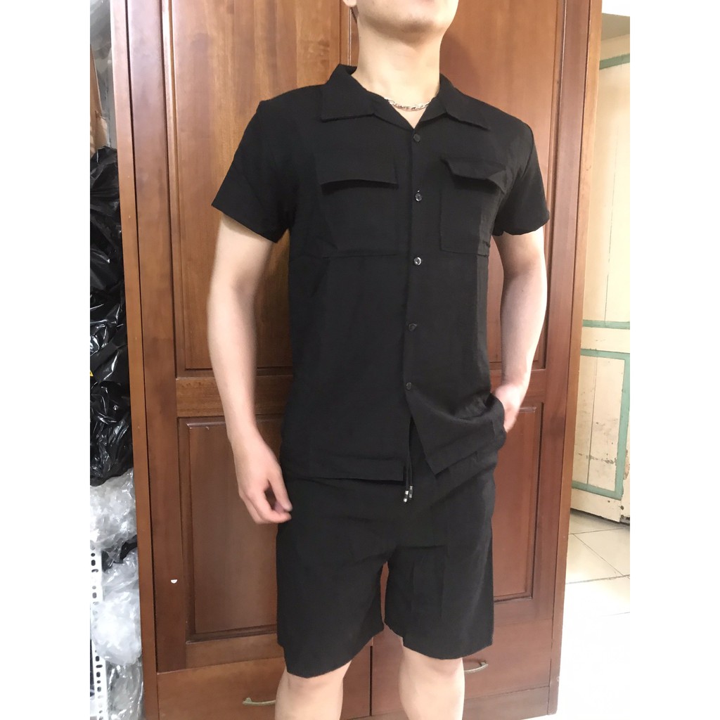 Bộ đũi cộc tay nam,đồ bộ mặc nhà,bộ hè 2 màu trắng đen full SIZE-ANPAZA | BigBuy360 - bigbuy360.vn