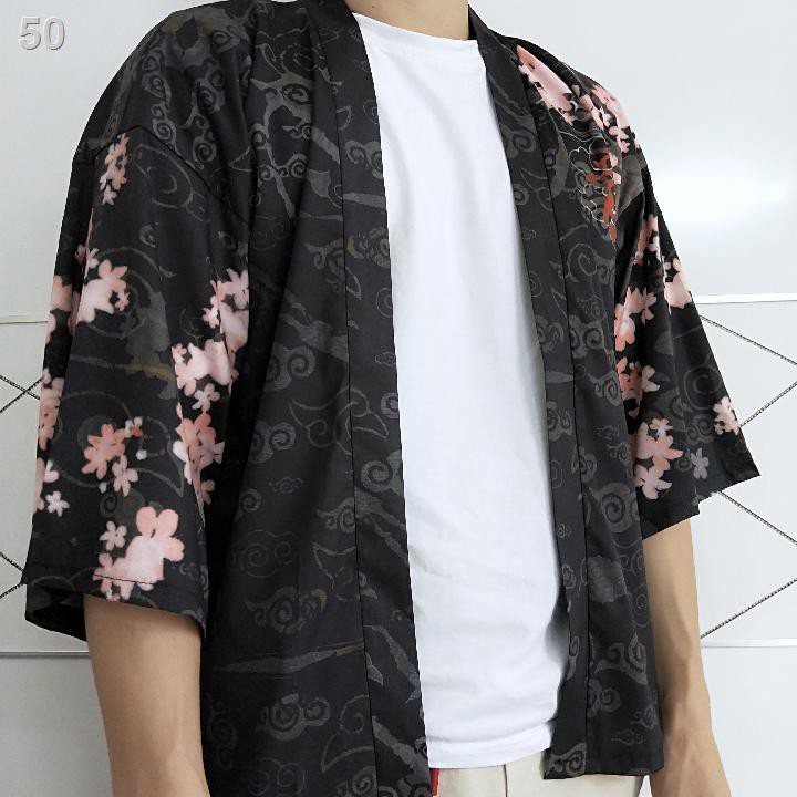 Phong cách Trung Quốc retro Harajuku ulzzang áo choàng rồng cardigan nam giới hanfu road khoác kimono chống nắng Nh