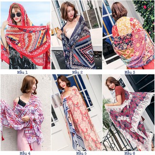 Khăn choàng boho đi biển / Khăn choàng vintage nhiều màu lamnguyen96