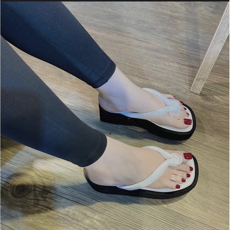 DÉP XUỒNG KẸP quai Thắt CAO 7CM da bóng SIÊU HOT