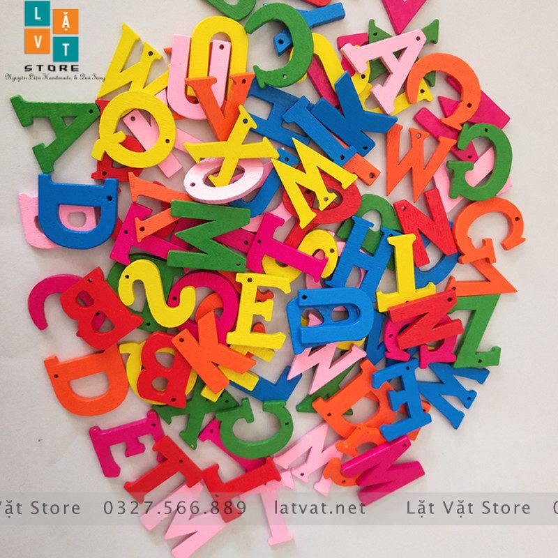 Mô hình chữ bằng gỗ an toàn cho bé tập nhận diện, trang trí, làm đồ handmade