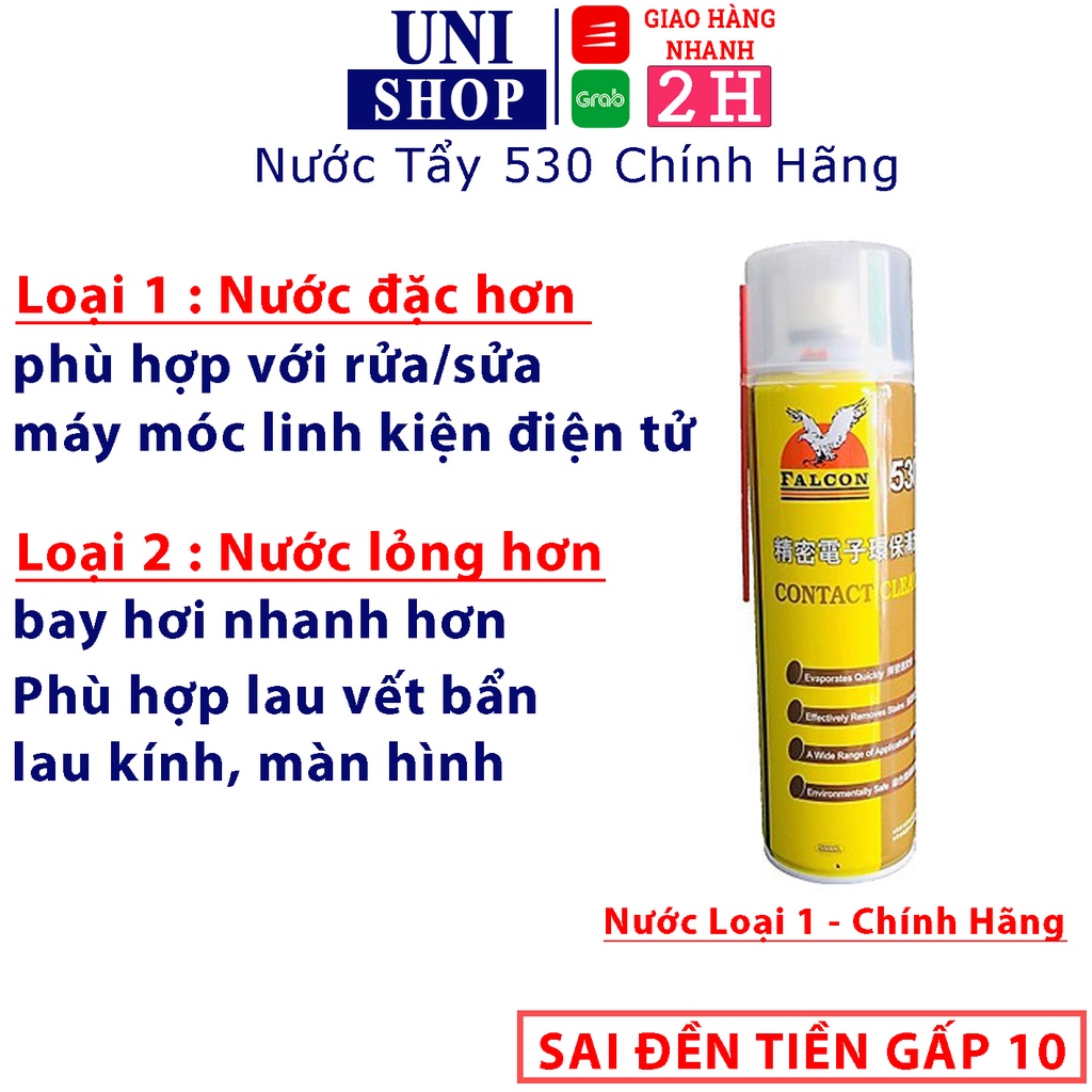 Nước tẩy keo Falcon 530 - Lau máy linh kiện, tẩy rửa màn hình điện thoại, tẩy rửa vết bẩn - Lau Kính - Uni Shop