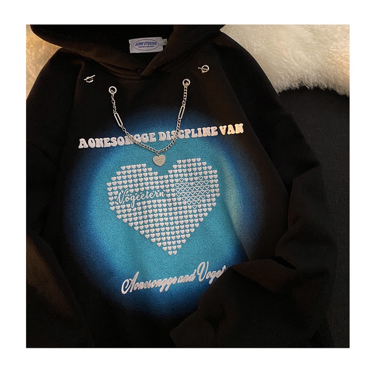 Áo hoodie in họa tiết chữ màu xanh lam/ trắng/ đen  | BigBuy360 - bigbuy360.vn