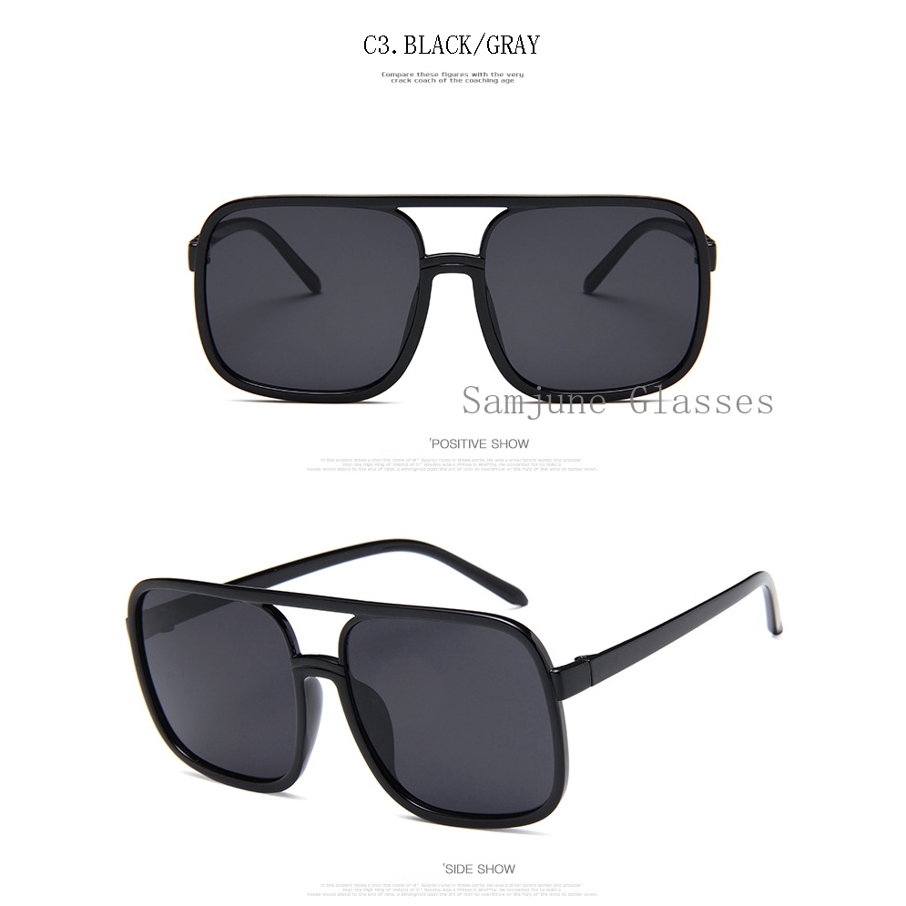 Kính mát gọng vuông phong cách cổ điển thời trang cho nữ SAMJUNE