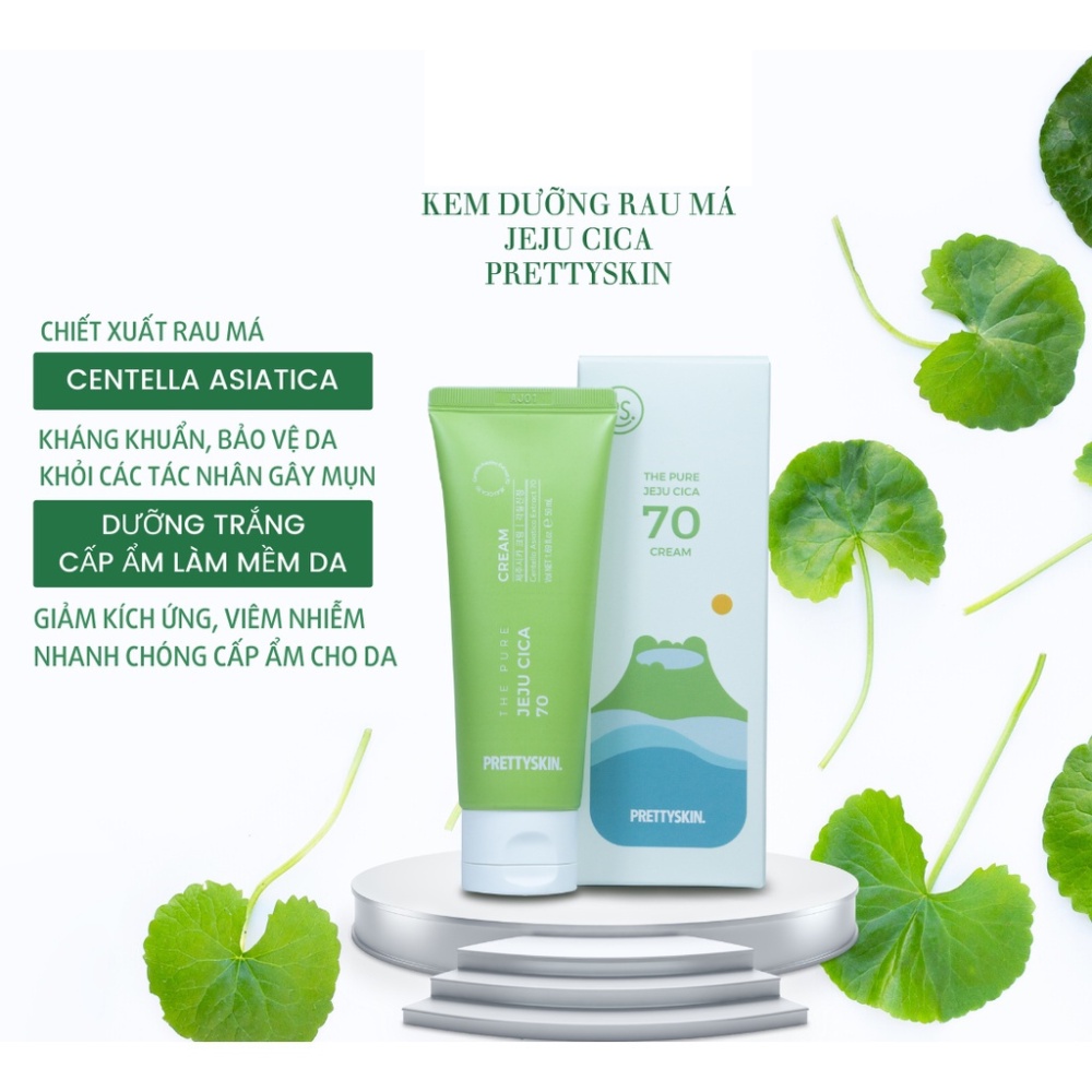 Kem Dưỡng Làm Dịu Da Chiết Xuất Rau Má Jeju Cica Pretty Skin 50ml