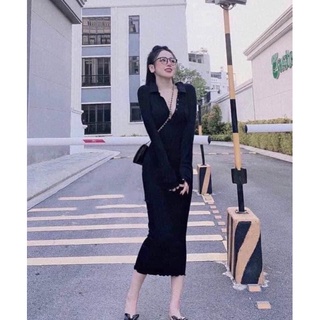Váy len body dáng dài