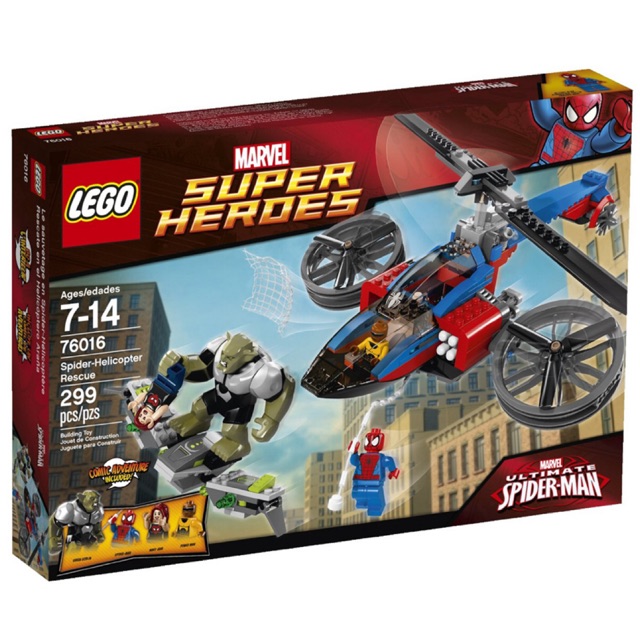 Lego UNIK BRICK 76016 Spider Helicopter Rescue Giải cứu trực thăng Người nhện trong Super Heroes (như hình)