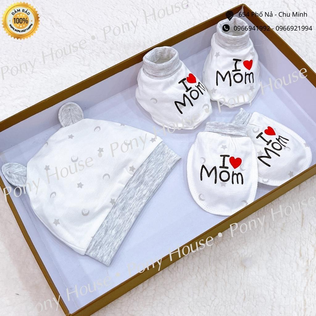 Set Bao Tay, Bao Chân, Mũ Moon Petit - Phụ Kiện Mũ, Bao Tay Bao Chân Cho Bé Trai Bé Gái Sơ Sinh Chất Petit  Siêu Mềm Mịn