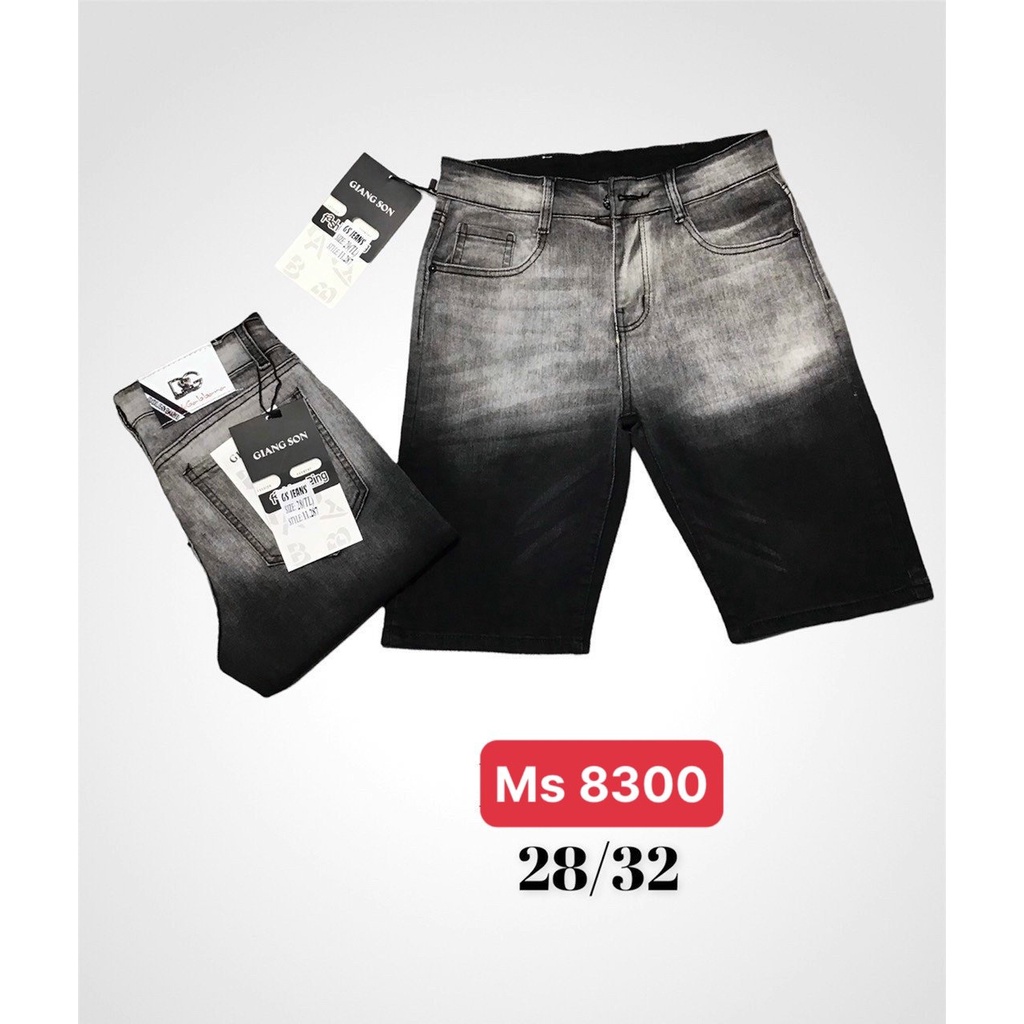 Quần short jean nam xanh trơn cao cấp vải jean cotton không co giãn form trên gối cao cấp -AHFASHION