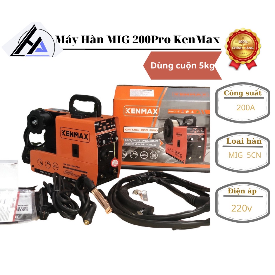 Máy hàn Mig 200PRO Mini Kenmax 5 chức năng không dùng khí-Dùng cuộn 5kg-Bảo hành 12 tháng