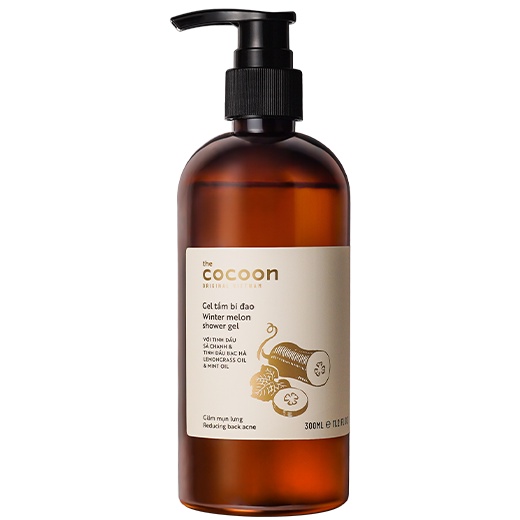 Gel tắm bí đao Cocoon giúp giảm mụn lưng 300ml