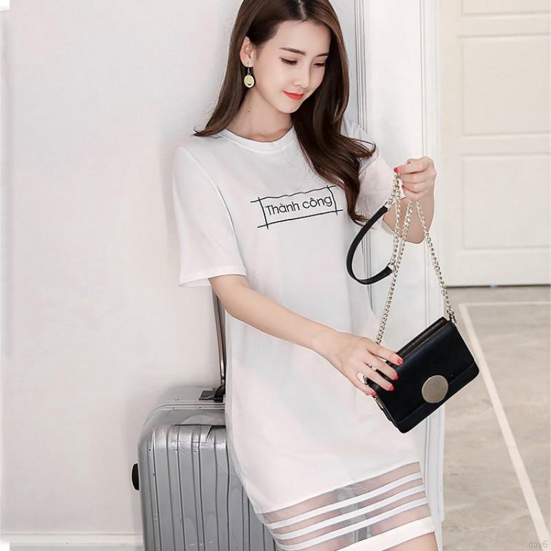 FREESHIP ĐƠN 99K_ Đầm Đen Tay Ngắn Thiết Kế Dáng Rộng Có Size Lớn