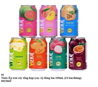 NƯỚC ÉP TRÁI CÂY VINUT - Lon 330ml