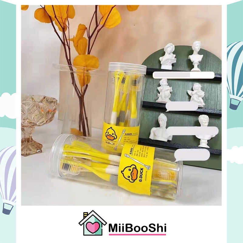 Bàn chải đánh răng cho bé 1 tuổi 2 tuổi combo 8 bàn chải vịt hãng GDUCK lông nano 5d siêu mềm siêu mảnh MiibooShi S430